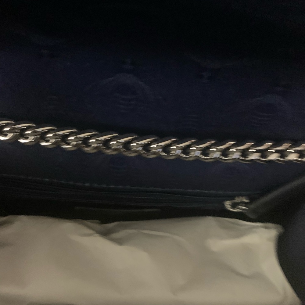 Christian Siriano blue ruffle chain strap bag - Picture 8 of 11